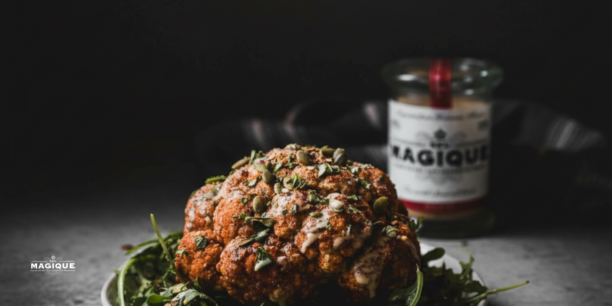 Whole Roasted Cauliflower with Sel Magique Spicy Blend