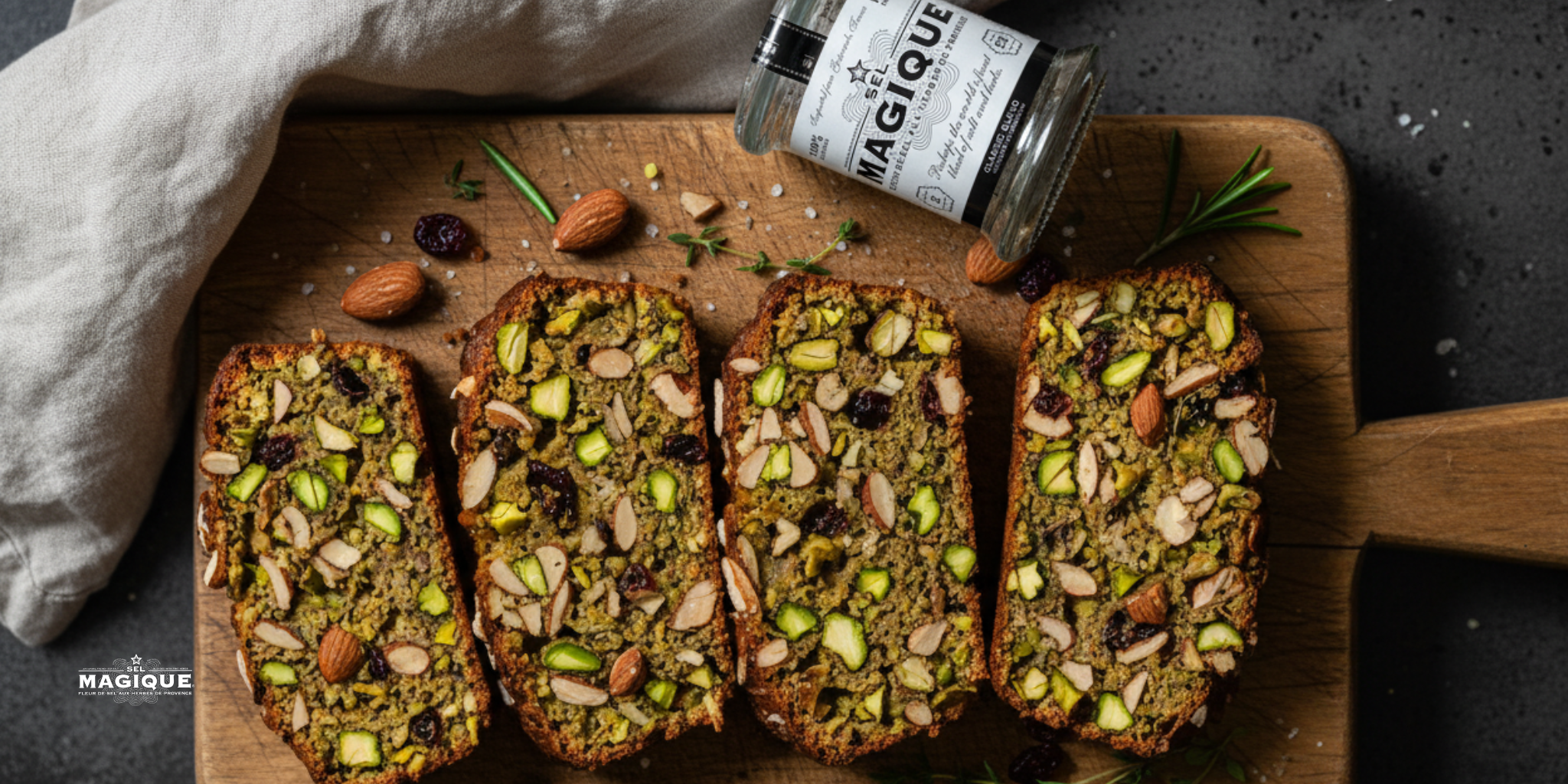 Cranberry & Pistachio Nut Roast with Sel Magique Classic Blend
