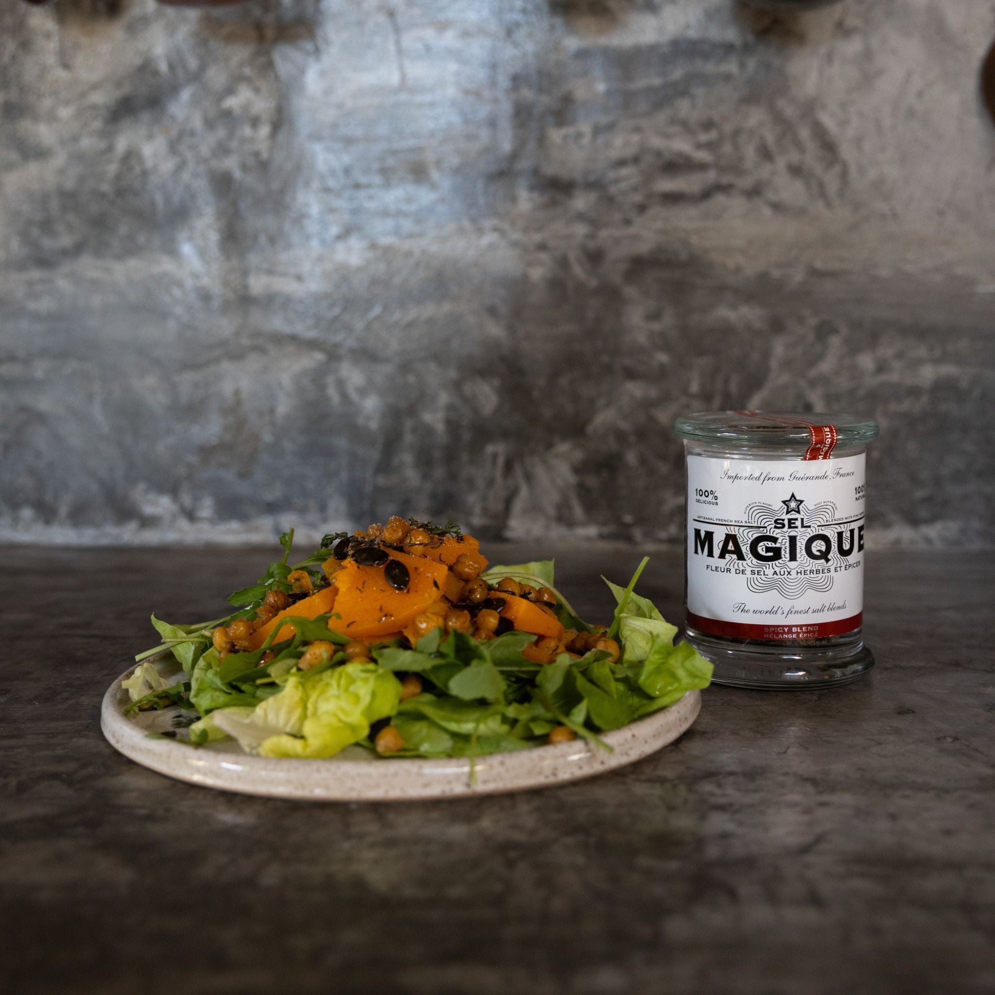 Sel Magique Spicy Blend - Fleur de Sel pumpkin roasted salad